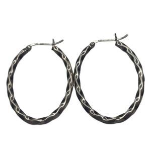 925 Sterling Silver twist hoop earrings